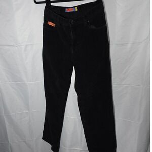 Emprye Black Corduroy‎ Pants Relaxed Fit Embroidered Logo Casual Wear Size 27